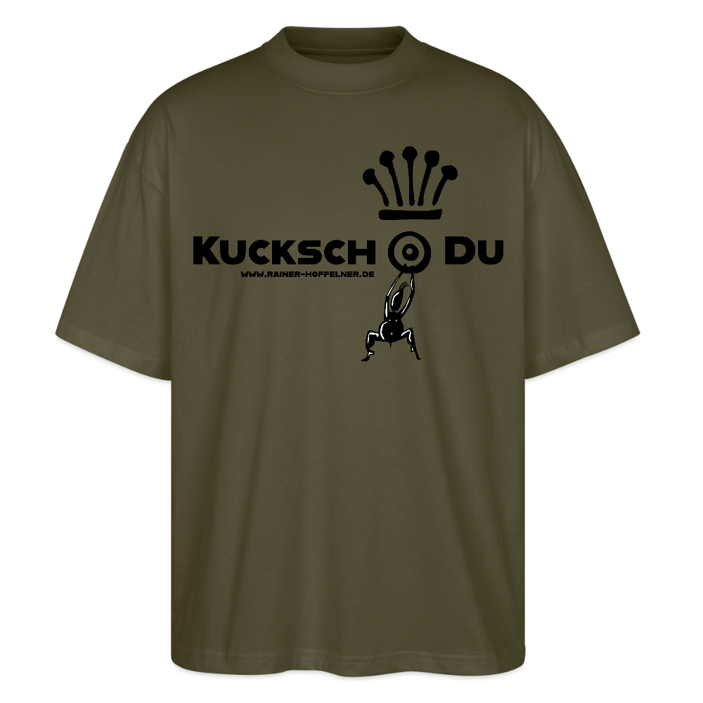 Oversized Unisex T-Shirt mit KUCKSCH DU PRINT - Khaki