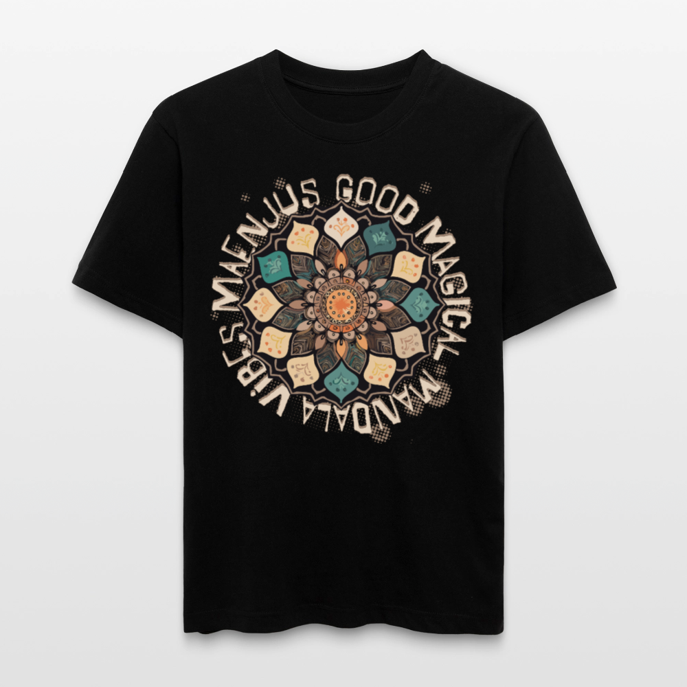 Unisex Bio-T-Shirt mit MANDALA VIBES PRINT - Schwarz