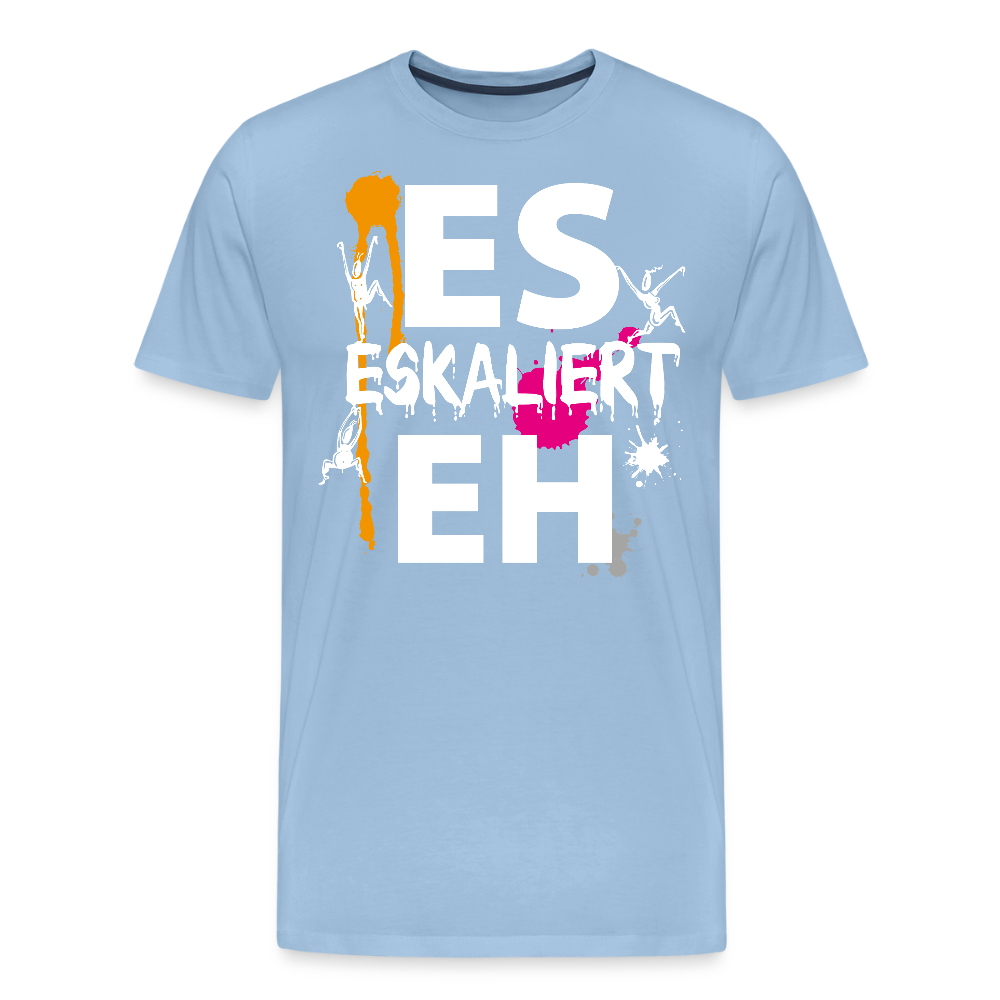 Männer Premium T-Shirt mit ES ESKALIERT EH PRINT - Sky