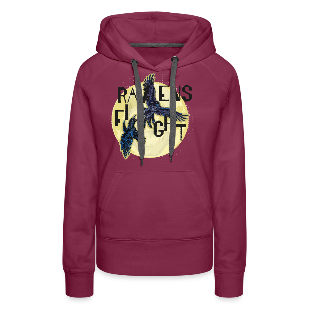 Frauen Premium Hoodie mit RAVENS FIGHT PRINT - Bordeaux