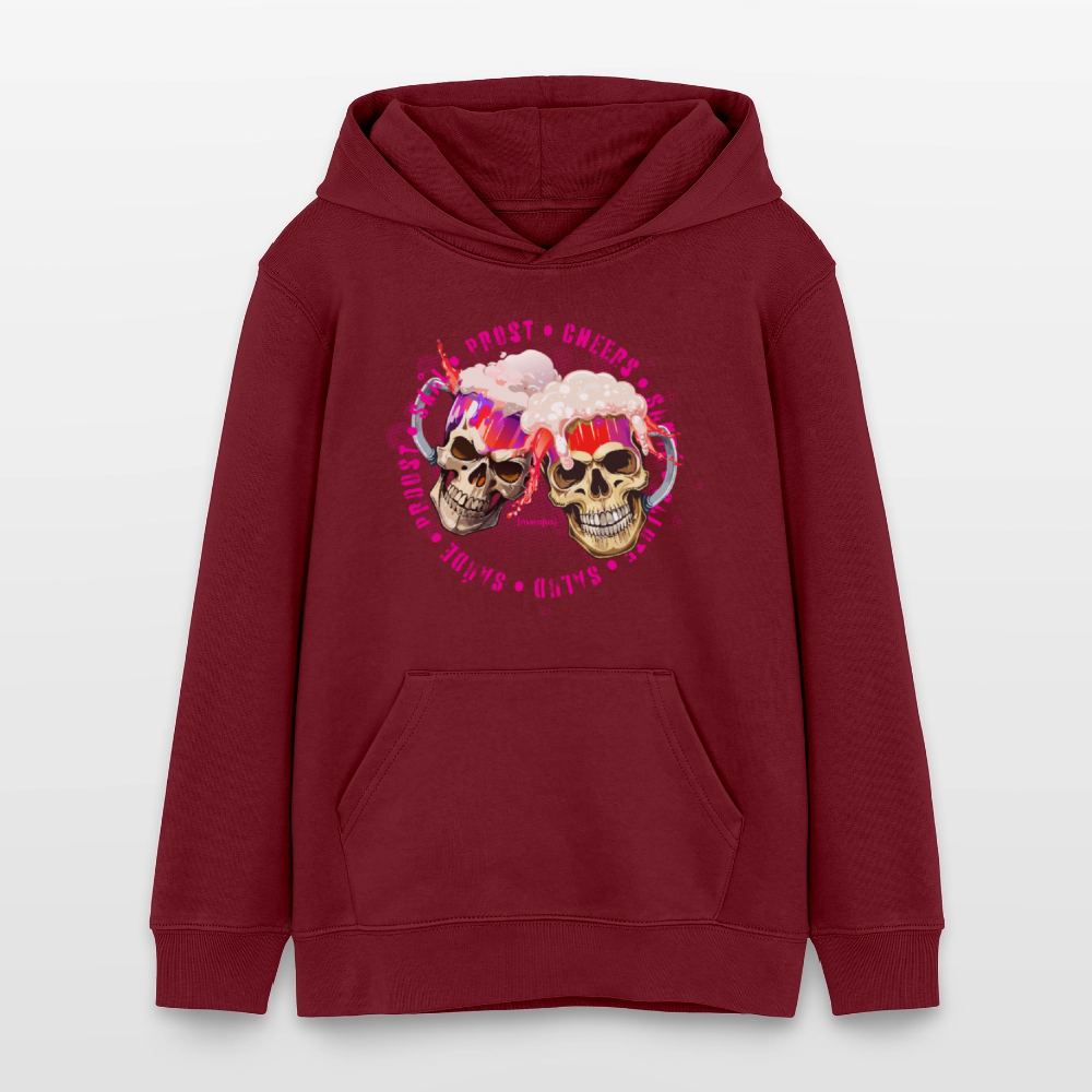 Teens Bio-Hoodie mit OKTOBERFEST EDITION GIRLS PRINT - Burgunderrot