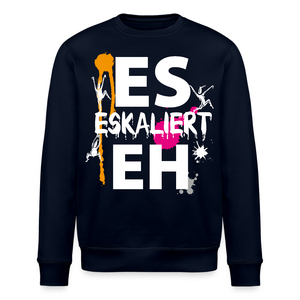 Unisex Bio-Sweatshirt mit ES ESKALIERT EH PRINT - Navy