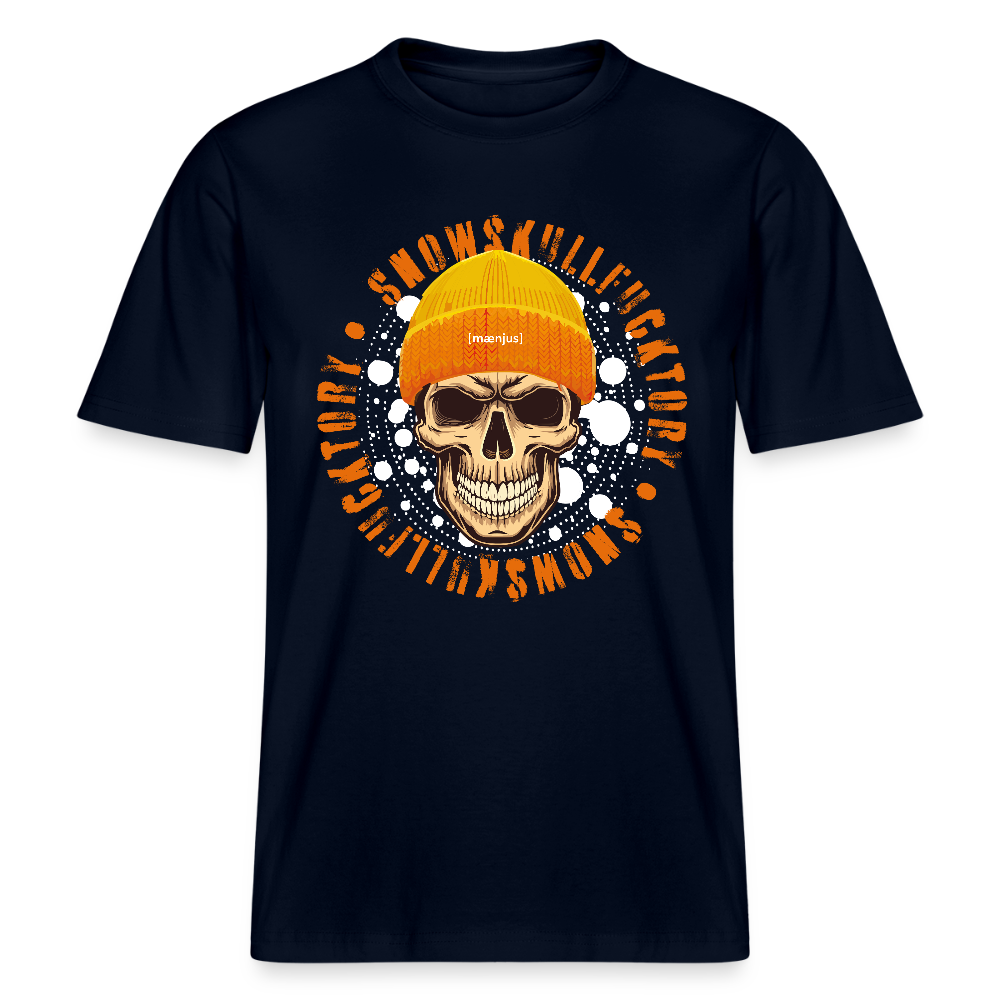 Unisex Bio-T-Shirt mit SNOWSKULL FUCKTORY PRINT - Navy