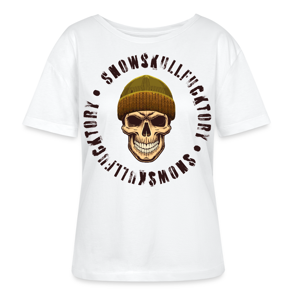 Frauen T-Shirt mit SNOWSKULL PRINT - Weiß