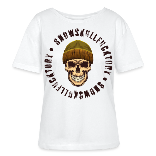 Frauen T-Shirt mit SNOWSKULL PRINT - Weiß