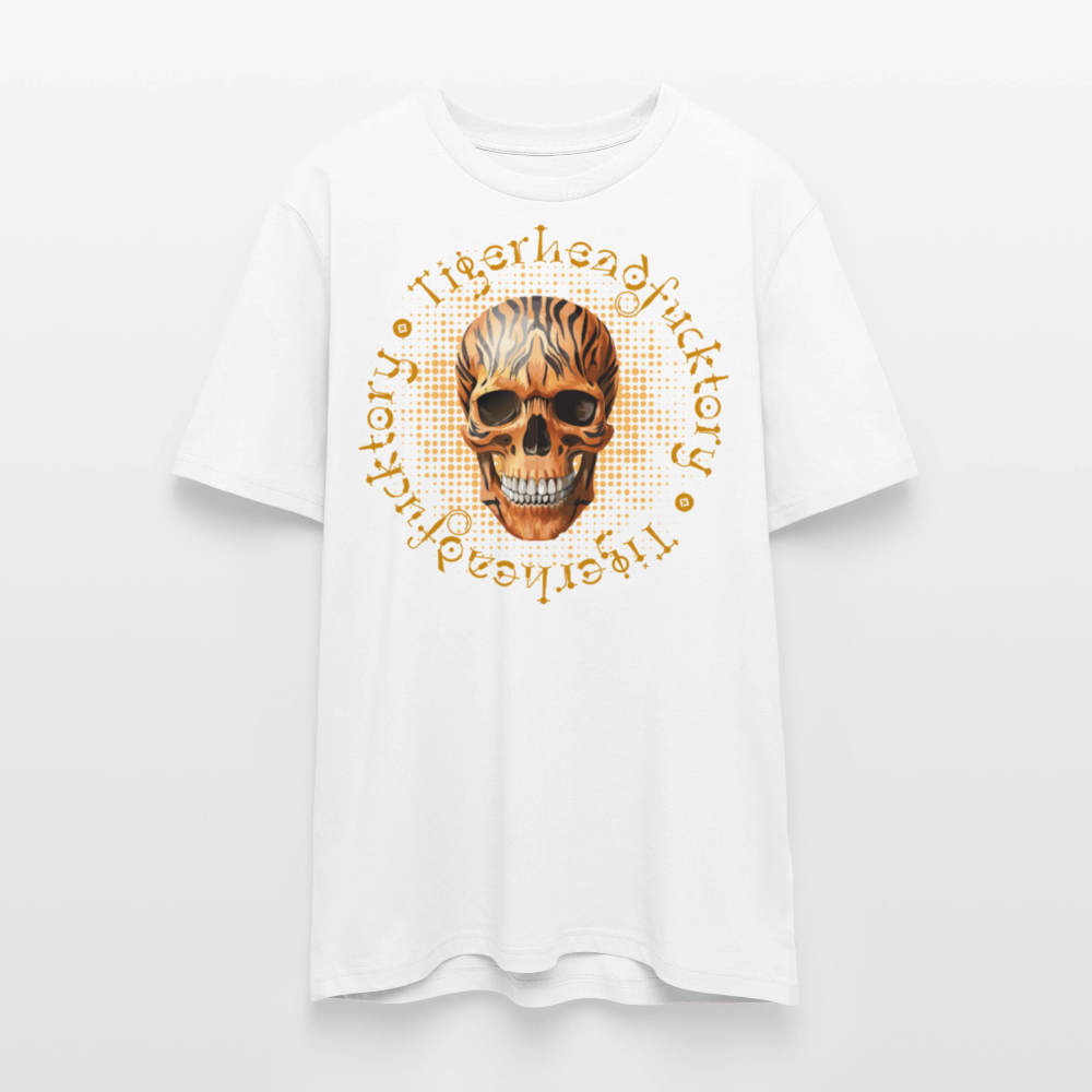 Unisex Bio-T-Shirt mit TIGERHEAD SKULL PRINT Vorderseite - Weiß