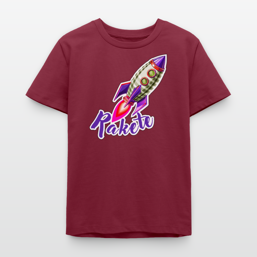 MNJS TEENS Bio T-Shirt mit RAKETE PRINT - Burgunderrot