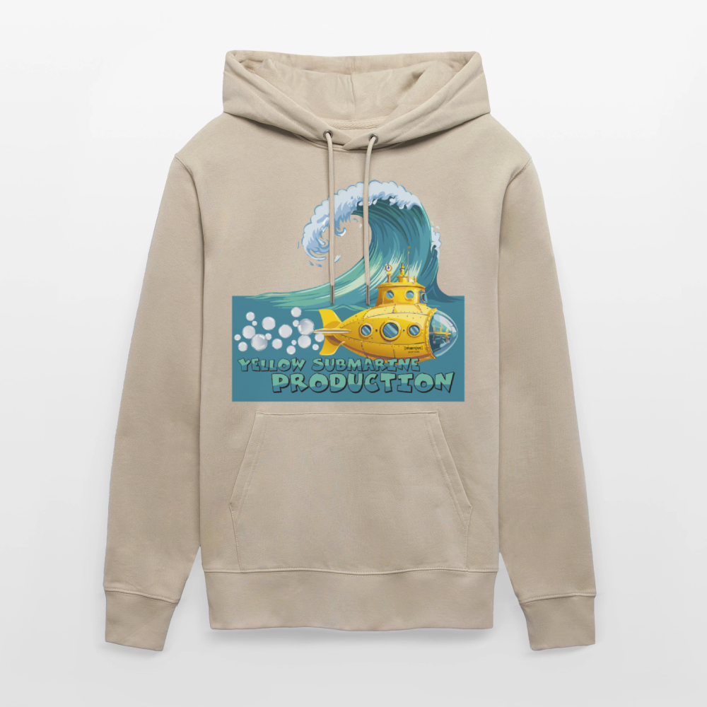 Unisex Bio-Hoodie mit YELLOW SUBMARINE PRODUCTION PRINT - Beige