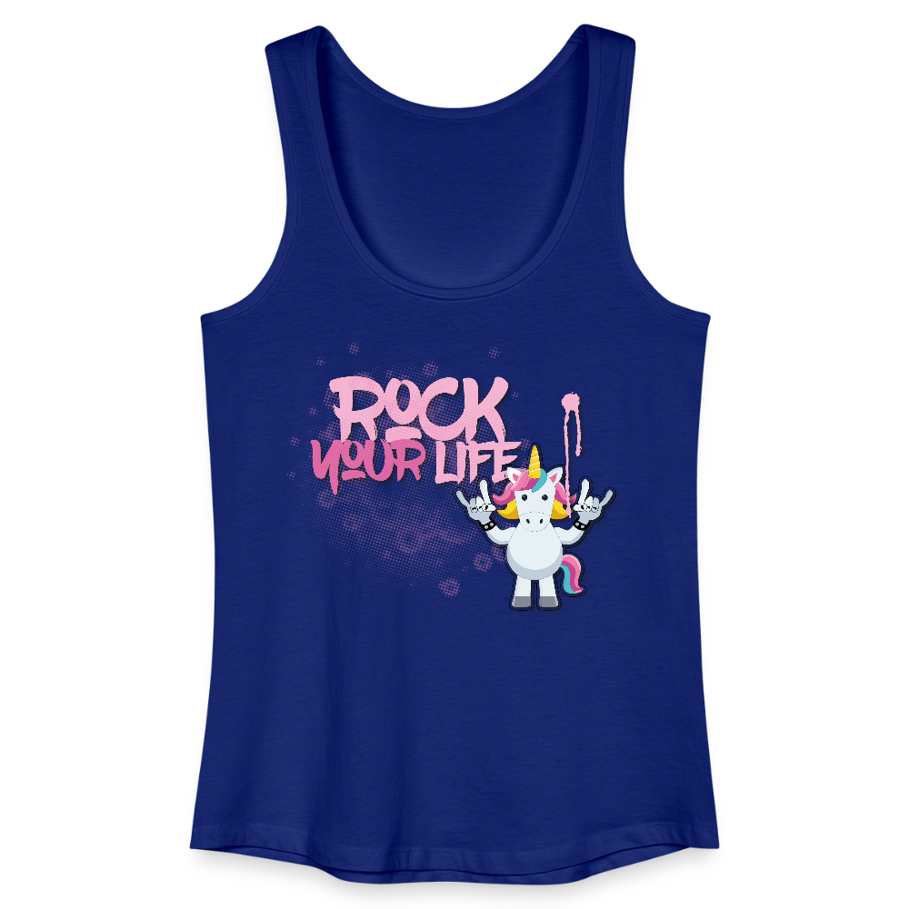 Frauen Tank Top mit ROCK YOUR LIFE PRINT - Königsblau