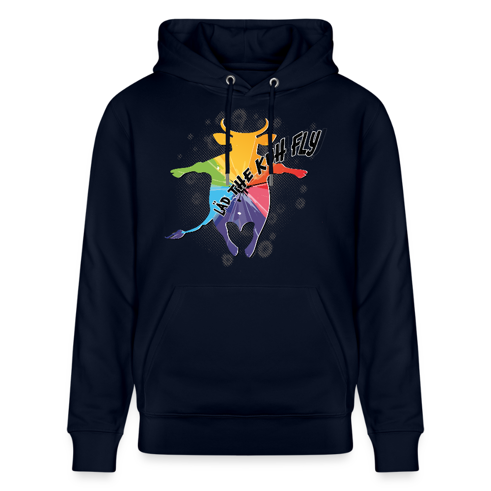 Unisex Hoodie mit LÄD THE KUH FLY PRINT - Navy