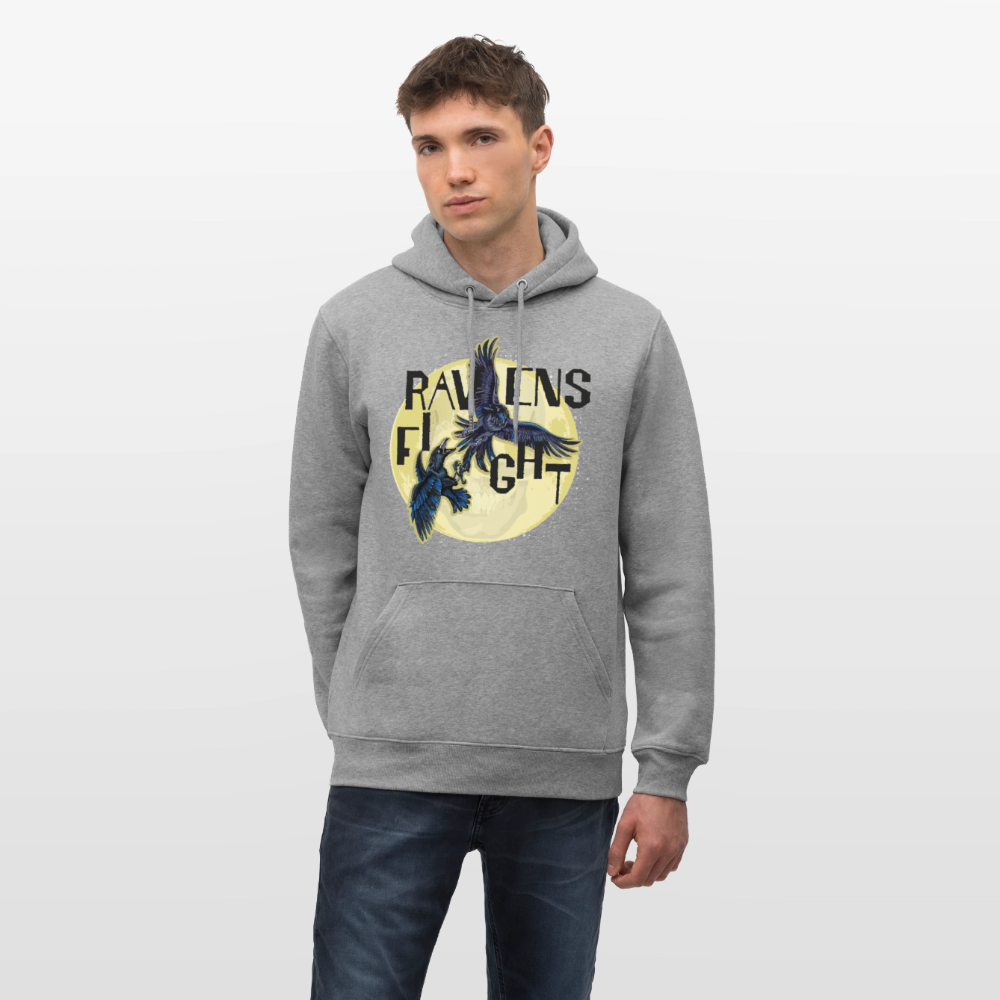 Unisex Hoodie mit RAVENS FIGHT PRINT - Hellgrau marmoriert