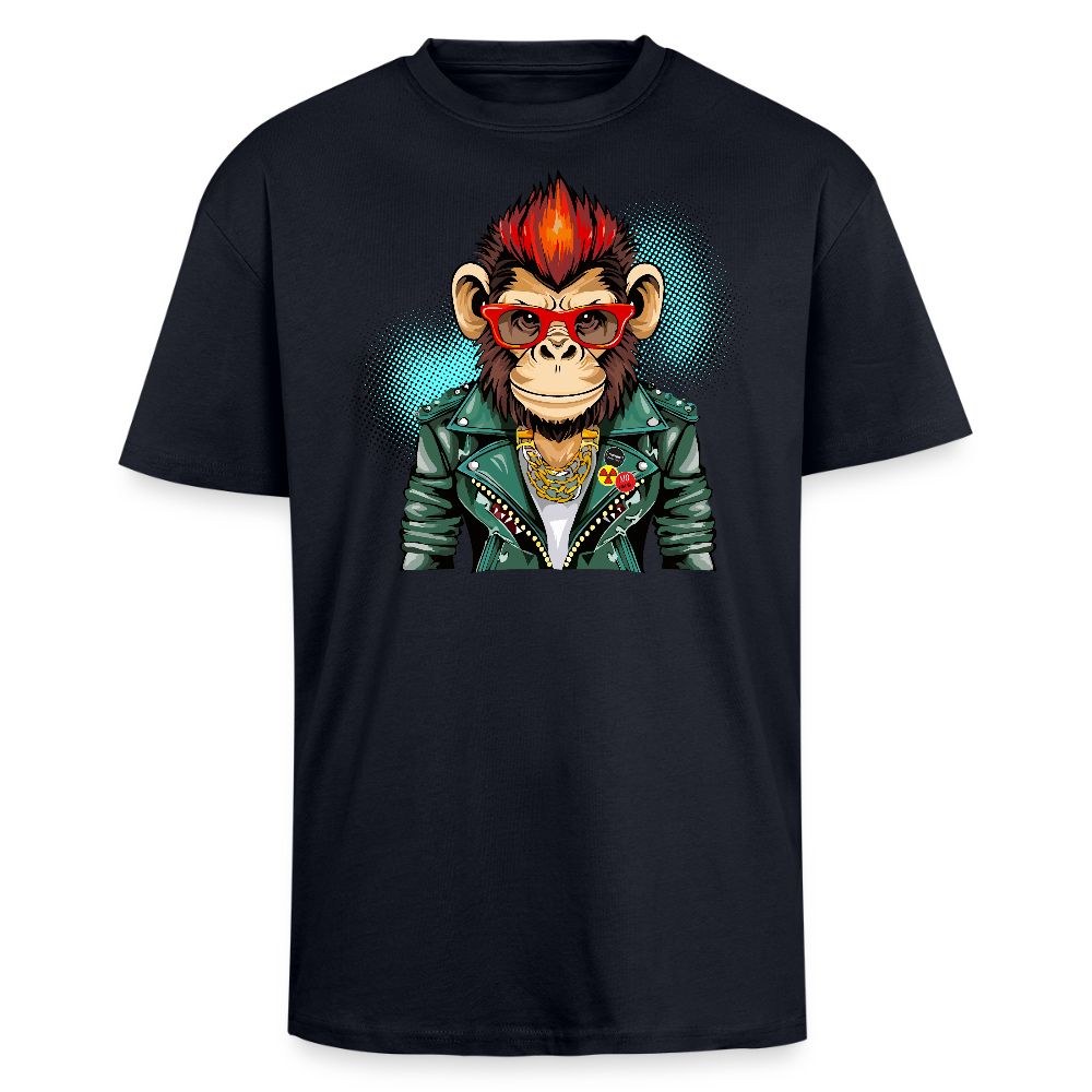 Heavy Oversize T-Shirt mit MONKEY PRINT - French Navy