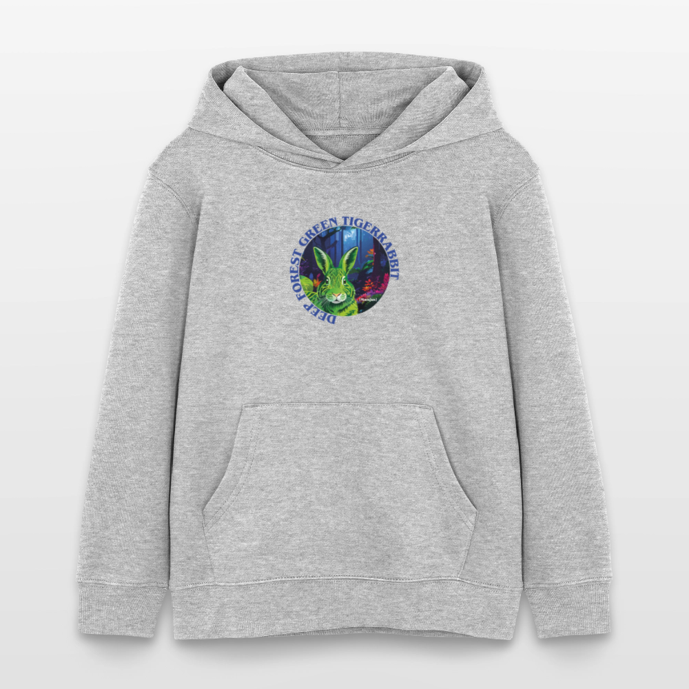 MNJS KIDS Bio-Hoodie mit DEEP FOREST GREEN TIGERRABBIT PRINT - Grau meliert