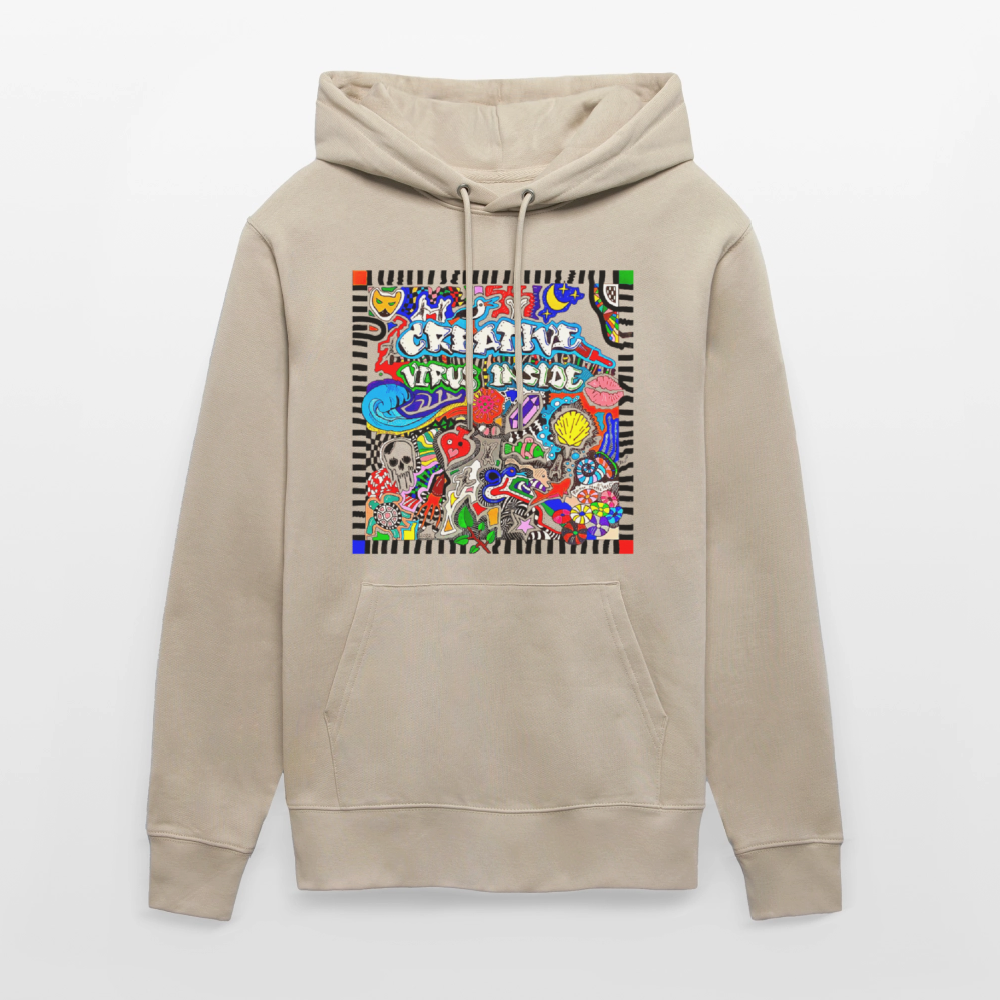 Unisex Bio-Hoodie mit CREATIVE VIRUS INSIDE PRINT - Beige