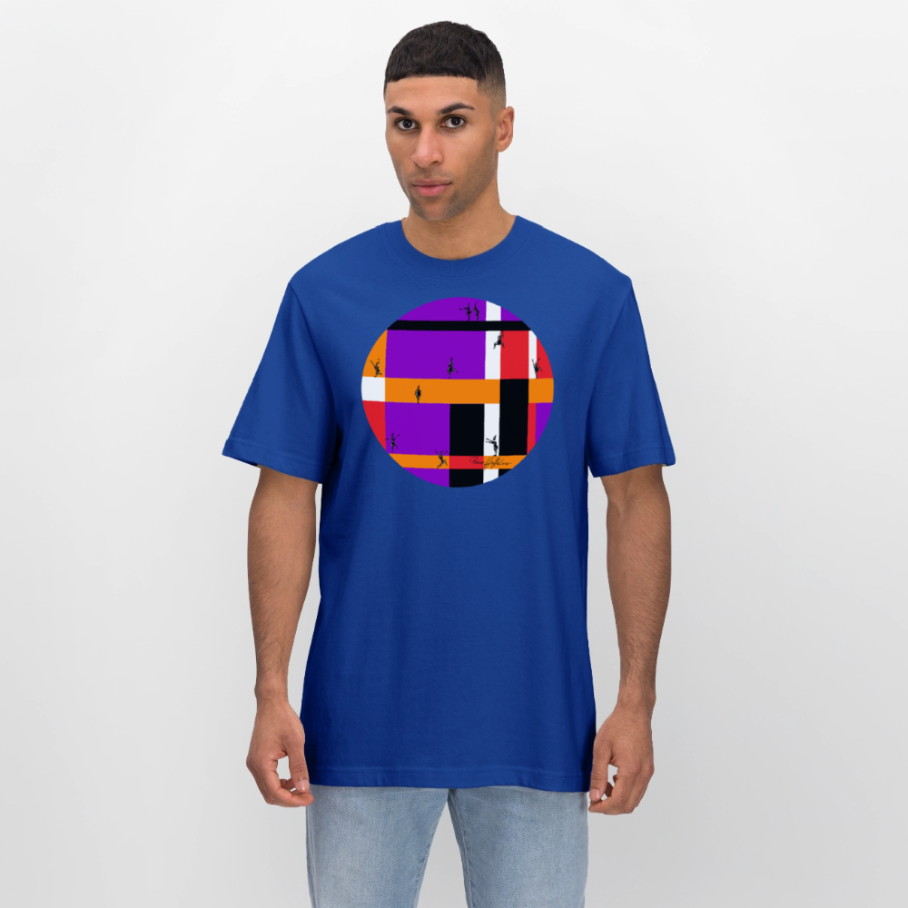 Relaxed Fit Unisex Bio-T-Shirt mit DYNAMIC FIELDS PRINT - Dunkelblau