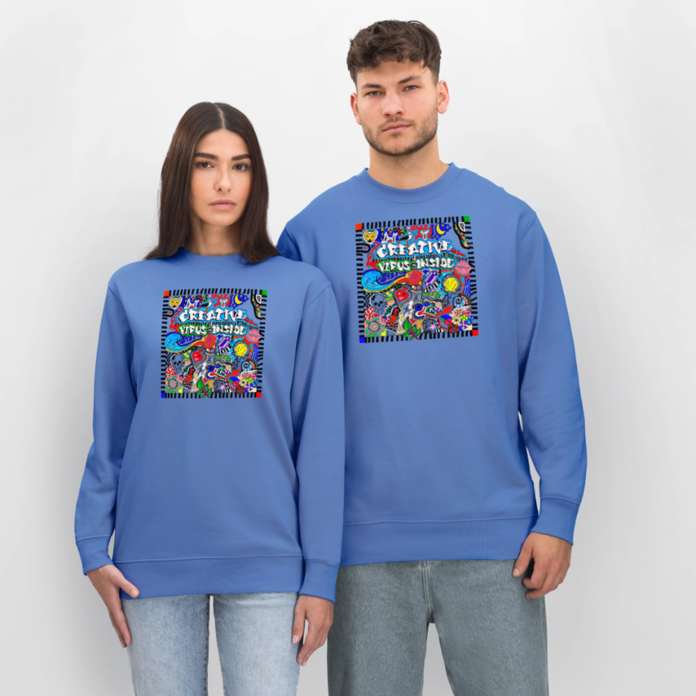 Unisex Bio-Sweatshirt mit CREATIVE VIRUS INSIDE PRINT - Blau