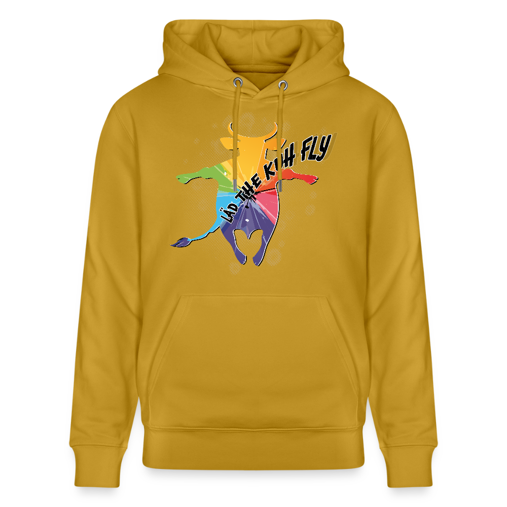 Unisex Hoodie mit LÄD THE KUH FLY PRINT - Ocker
