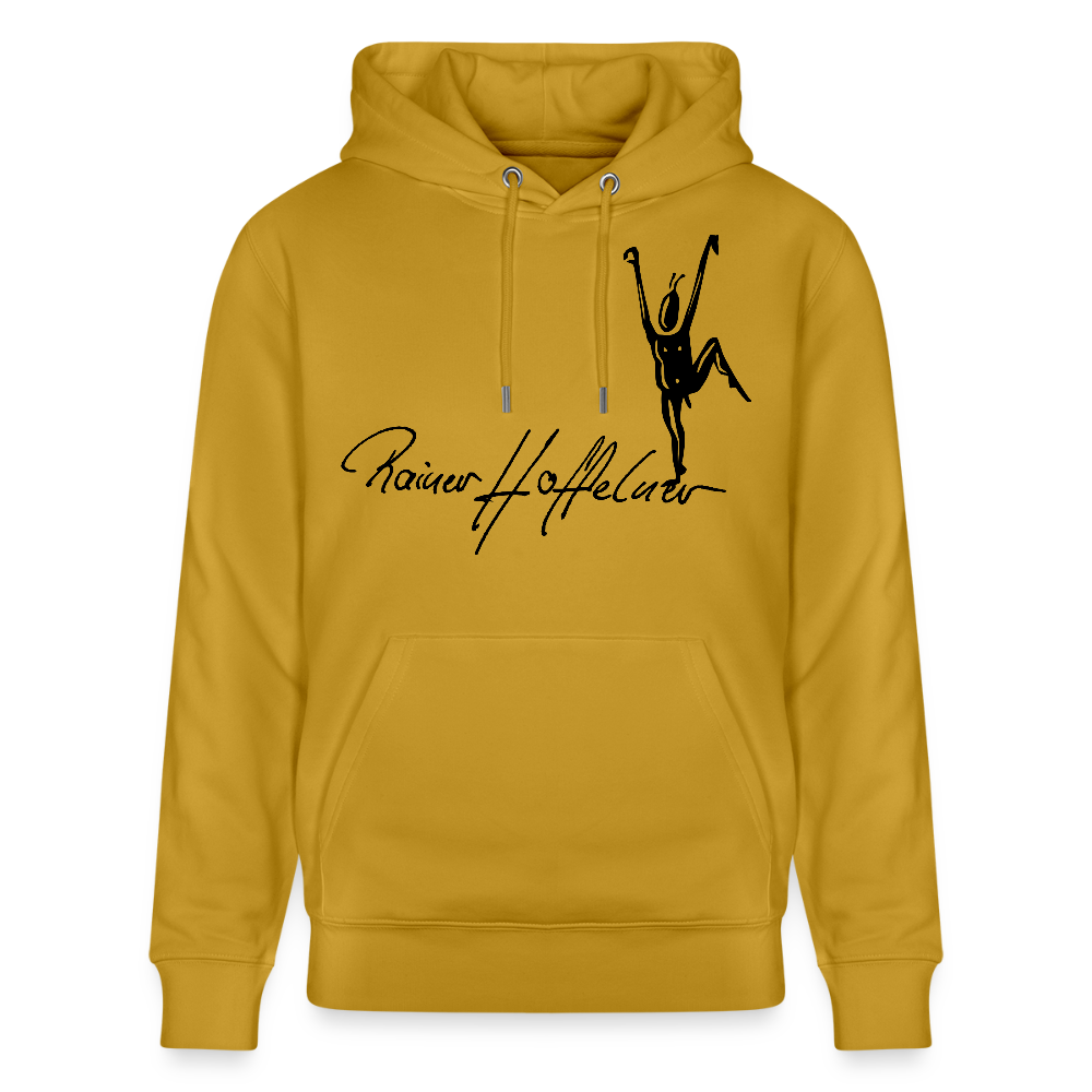 Unisex Bio-Hoodie mit TUSCHEMÄNNCHEN PRINT - Ocker
