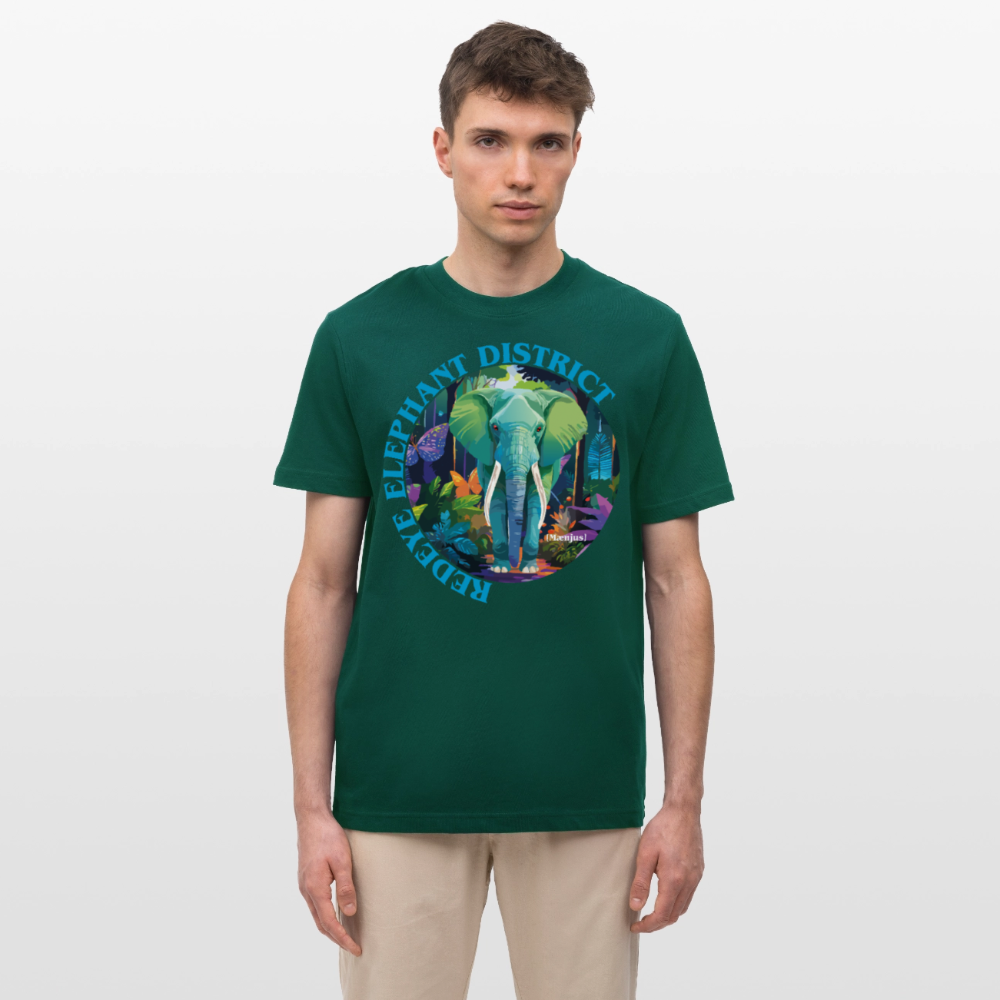 Relaxed Fit Unisex Bio-T-Shirt mit REDEYE ELEPHANT DISTRICT PRINT Vorderseite - Forest