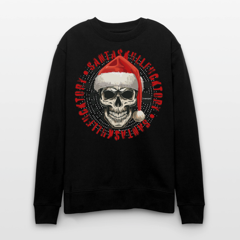 Unisex Bio-Sweatshirt mit SANTASKULL FUCKTORY PRINT - Schwarz