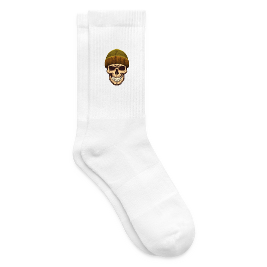 Tennissocken mit SNOWSKULL Print - Weiß