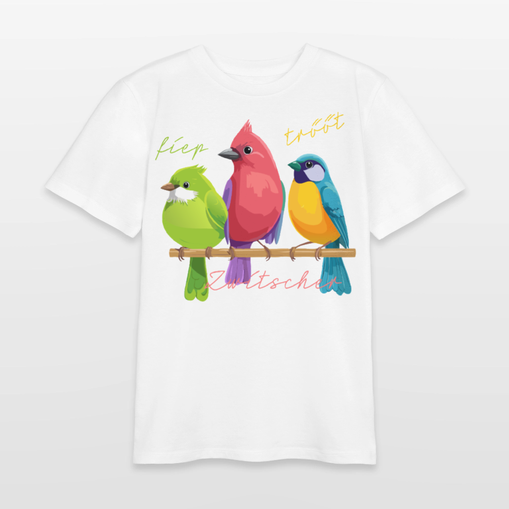 MNJS TEENS Bio T-Shirt mit ZWITSCHERGÄNG PRINT - Weiß