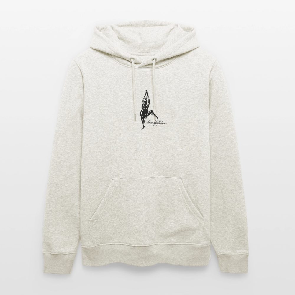 Unisex Bio-Hoodie mit TUSCHEMÄNNCHEN PRINT - Beige meliert