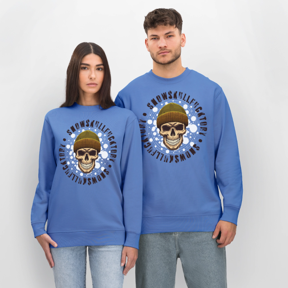 Unisex Bio-Sweatshirt mit SNOWSKULL PRINT - Blau