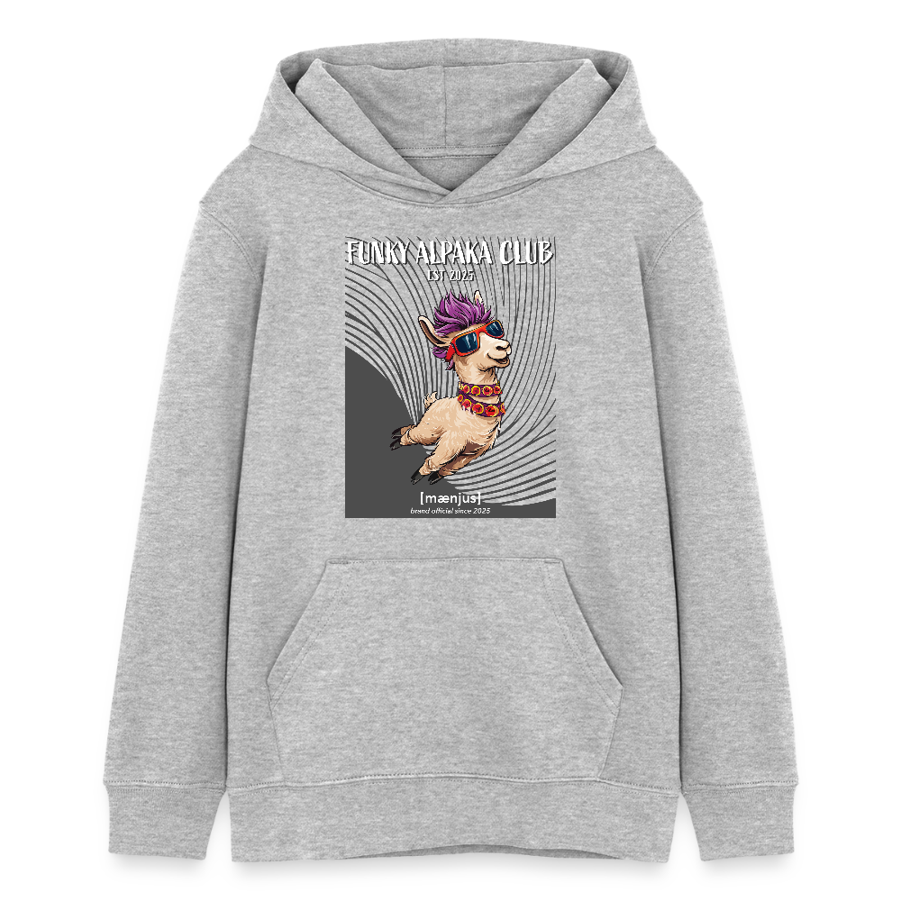 MNJS TEENS Bio-Hoodie mit FUNKY ALPAKA CLUB PRINT - Grau meliert