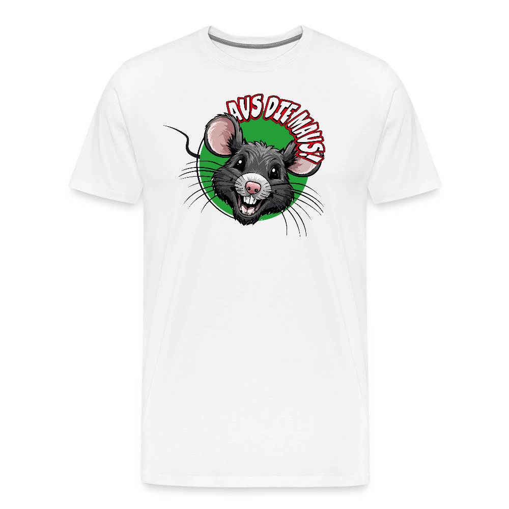 Männer Premium T-Shirt mit AUS DIE MAUS PRINT - Weiß