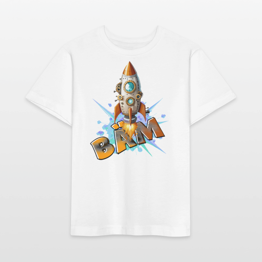 MNJS KIDS Bio T-Shirt mit BÄM PRINT - Weiß