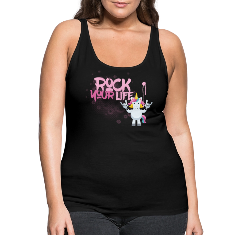 Frauen Premium Tank Top mit ROCK YOUR LIFE PRINT - Schwarz