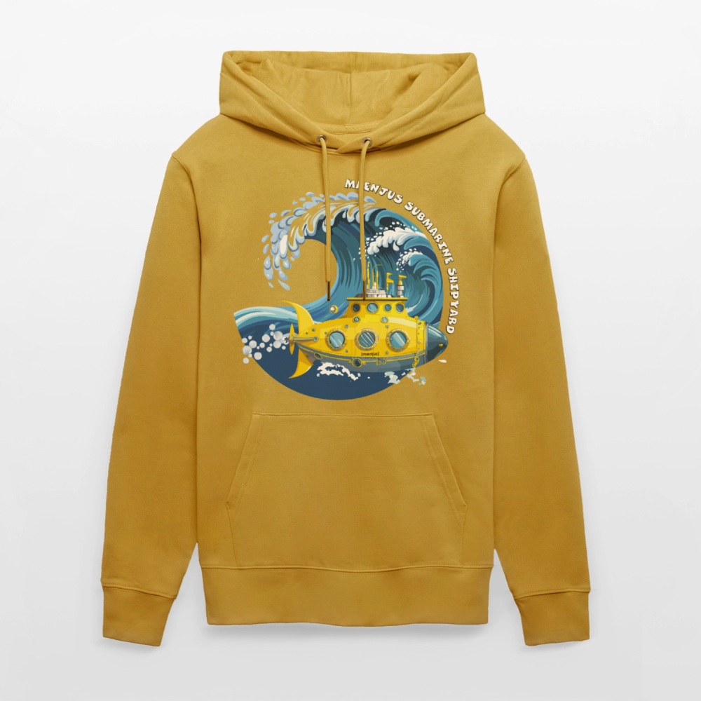 Unisex Bio-Hoodie mit MAENJUS SUBMARINE SHIPYARD PRINT - Ocker