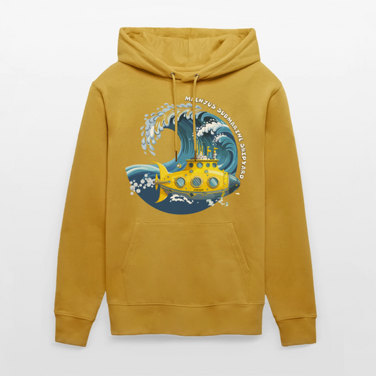 Unisex Bio-Hoodie mit MAENJUS SUBMARINE SHIPYARD PRINT - Ocker