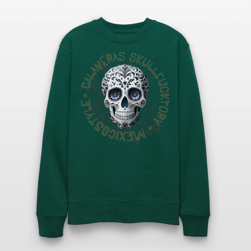 Unisex Bio-Sweatshirt mit CALAVERAS SKULL PRINT - Forest
