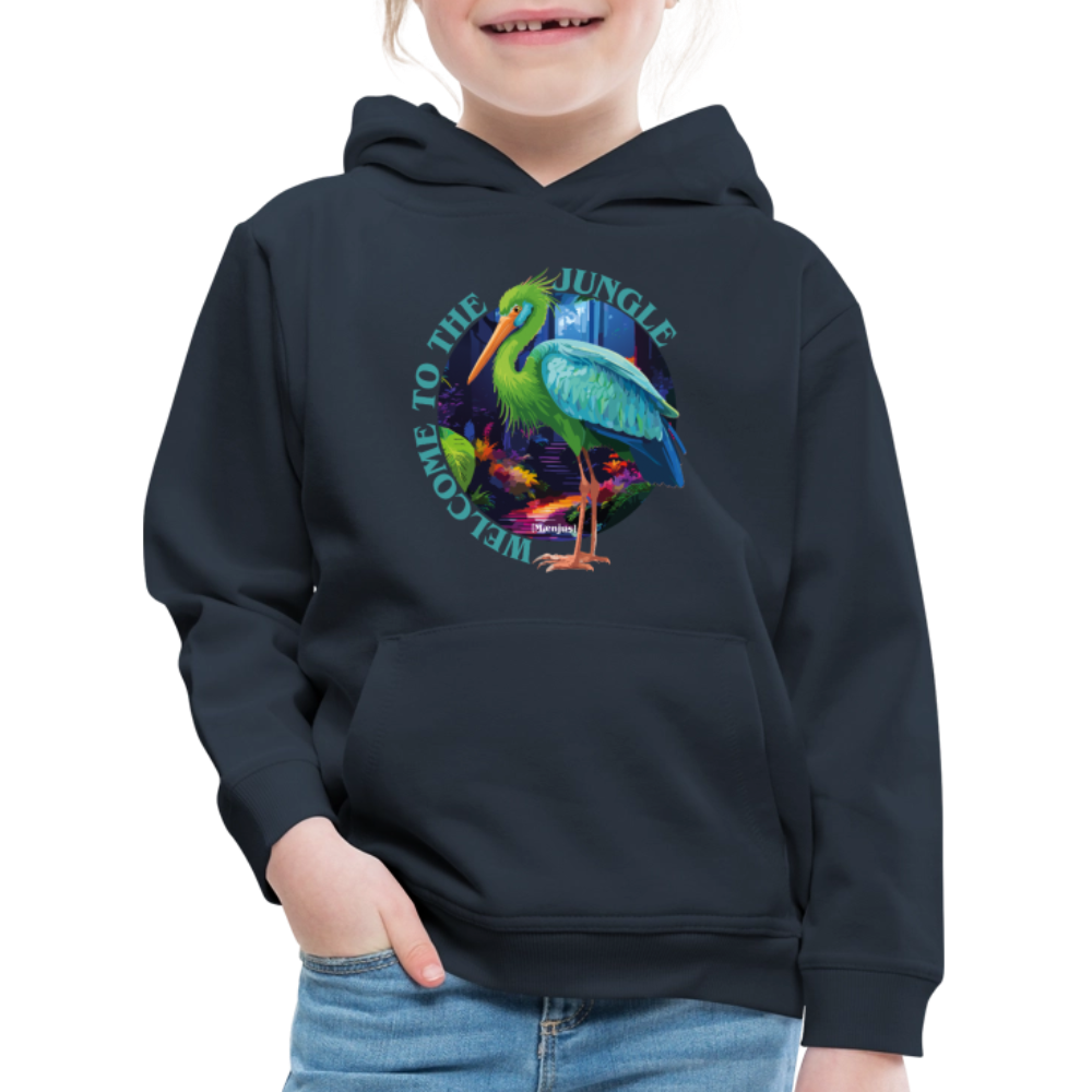 MNJS KIDS Premium Hoodie mit WELCOME TO THE JUNGLE PRINT - Navy