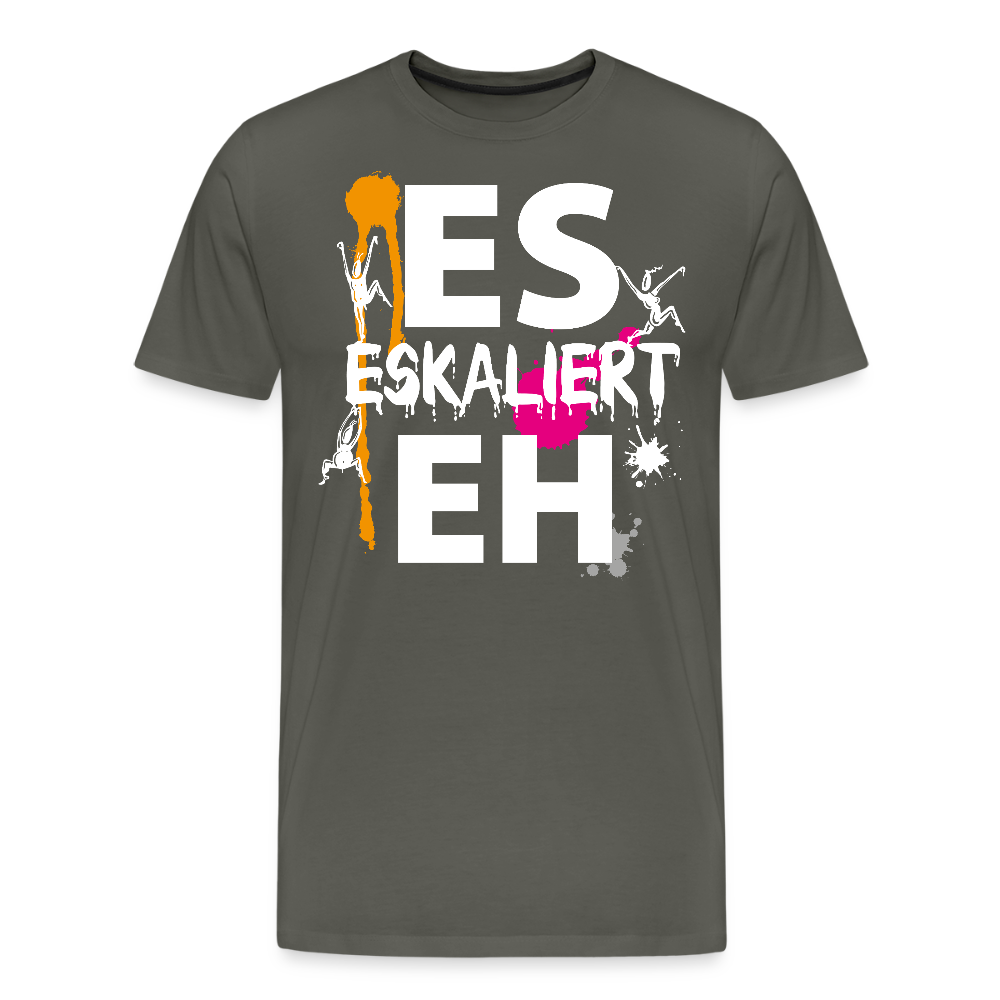 Männer Premium T-Shirt mit ES ESKALIERT EH PRINT - Asphalt