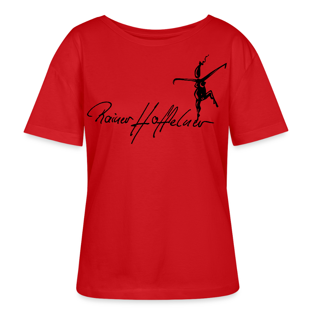 Frauen T-Shirt mit TUSCHEWEIBCHEN PRINT - Rot