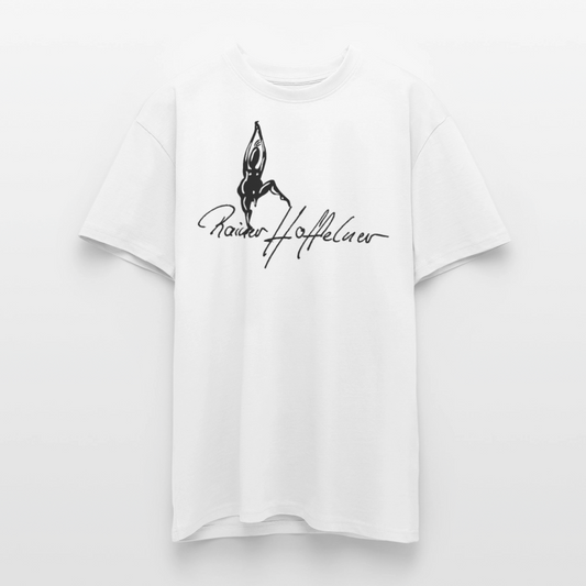 Heavy Oversize T-Shirt mit TUSCHEMÄNNCHEN PRINT - Weiß