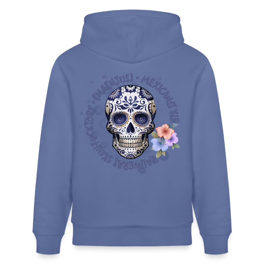 Unisex Hoodie mit MAENJUS MEXICANSTYLE PRINT Vorder- und Rückseite - Blau