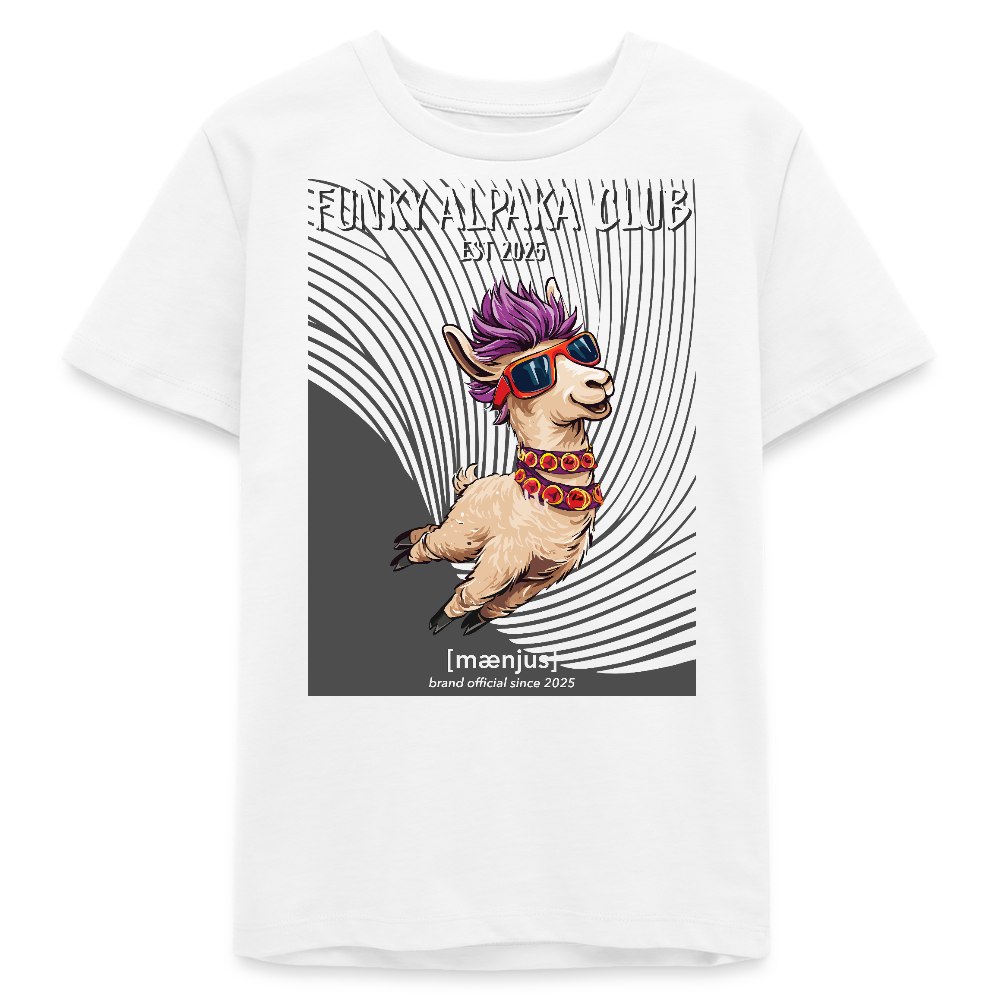MNJS TEENS Bio T-Shirt mit FUNKY ALPAKA CLUB PRINT - Weiß