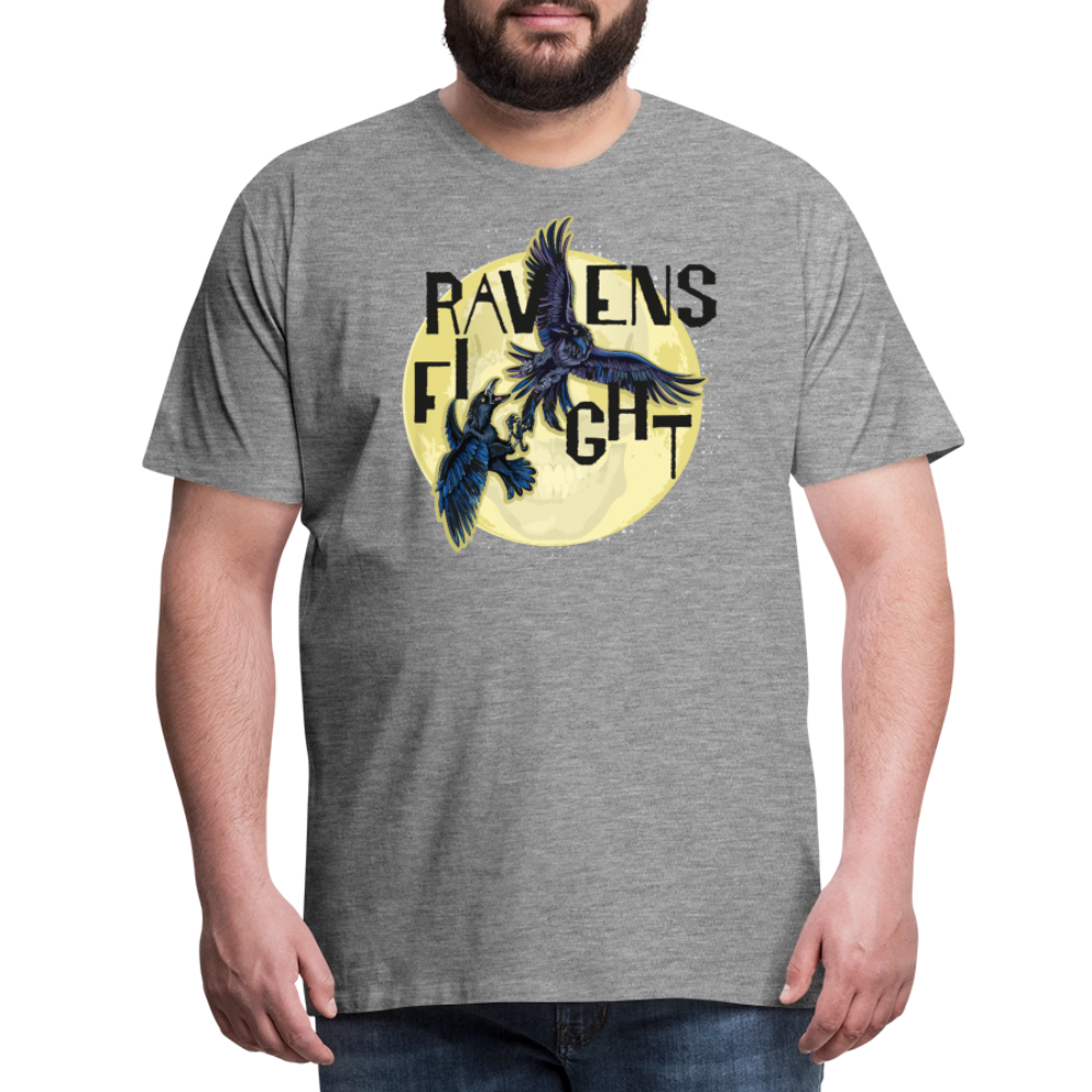Männer Premium T-Shirt mit RAVENS FIGHT PRINT - Grau meliert