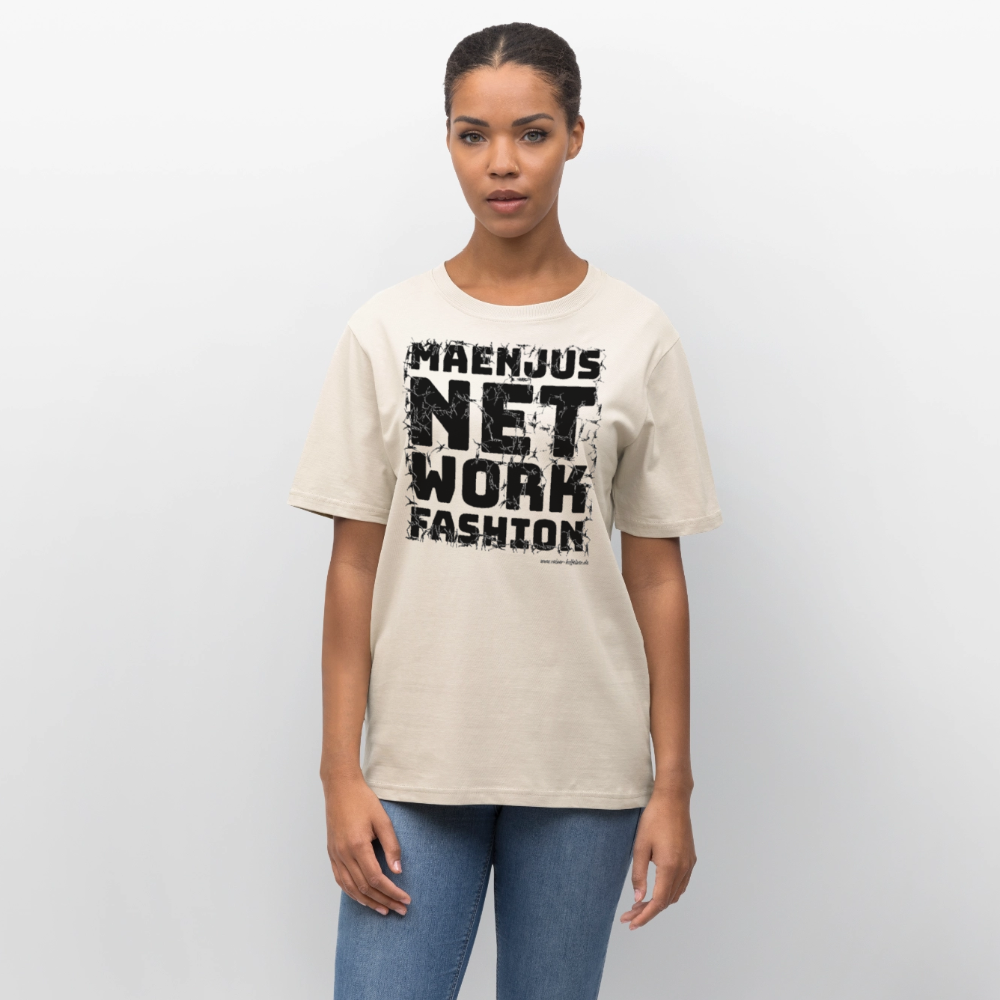 Unisex Bio-T-Shirt mit MAENJUS NETWORK FASHION PRINT - Naturweiß