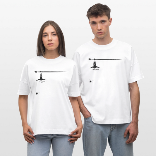 Oversized Unisex T-Shirt mit MÄNNLE PRINT - Weiß