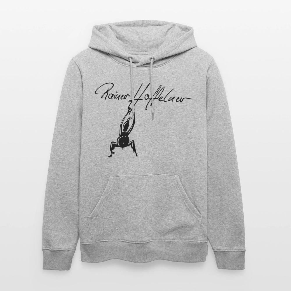 Unisex Bio-Hoodie mit TUSCHEMÄNNCHEN PRINT - Grau meliert