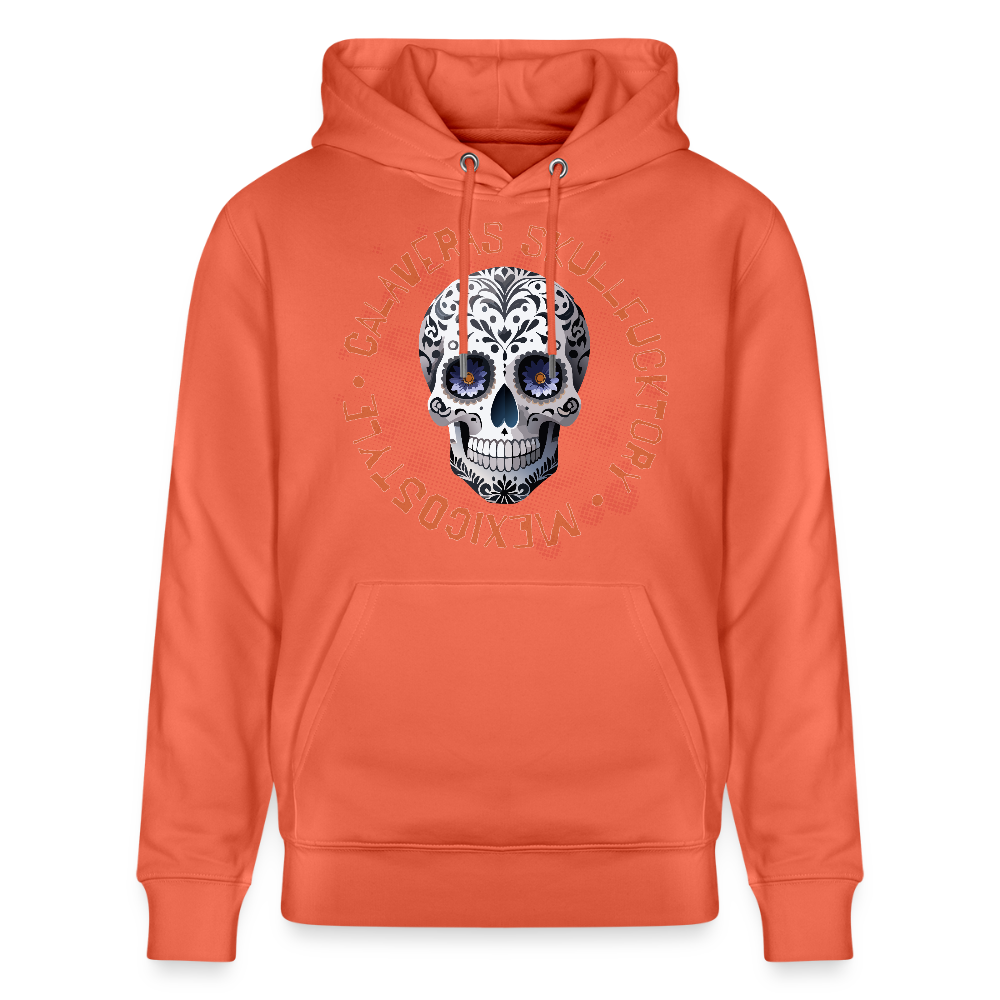 Unisex Hoodie mit CALAVERAS SKULL PRINT Vorderseite - Hellrot