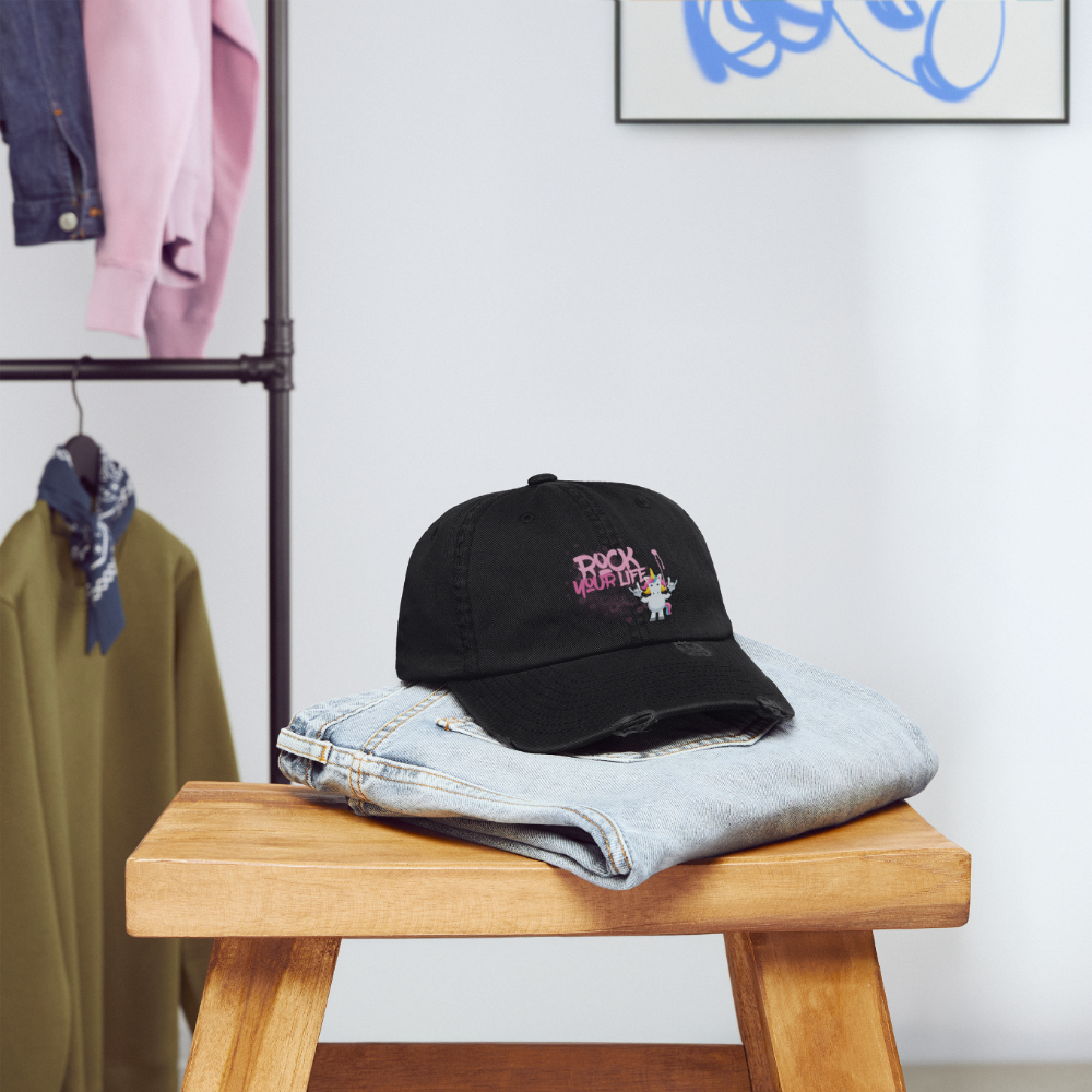 Cap mit ROCK YOUR LIFE PRINT - Schwarz