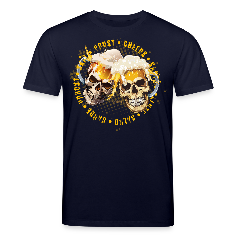 Unisex Bio-T-Shirt mit OKTOBERFEST SKULL BOY PRINT - Navy