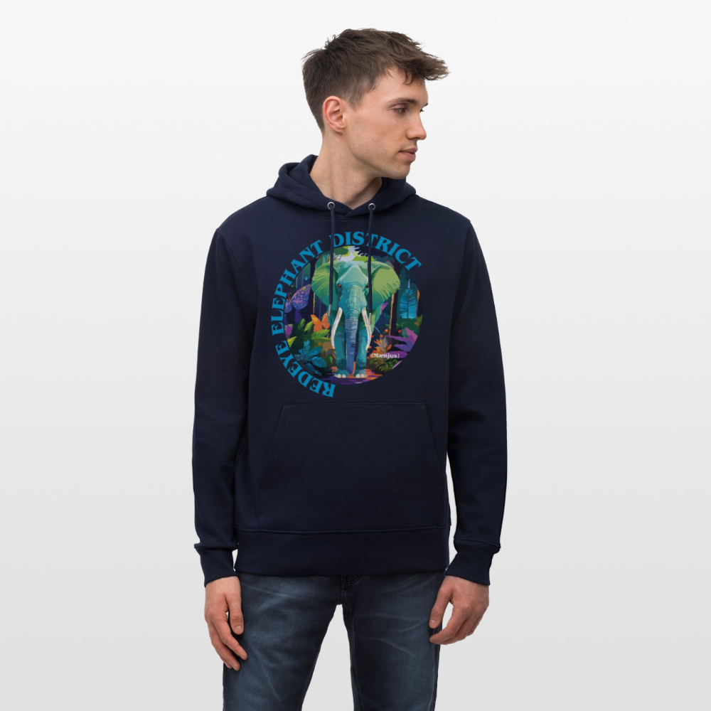 Unisex Bio-Hoodie mit REDEYE ELEPHANT DISTRICT PRINT - Navy