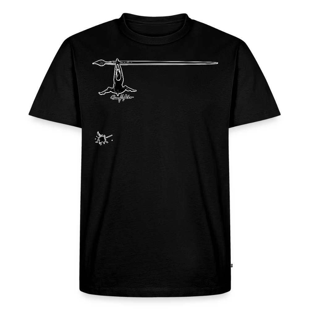 Männer Premium T-Shirt mit MÄNNLES PRINT - Schwarz